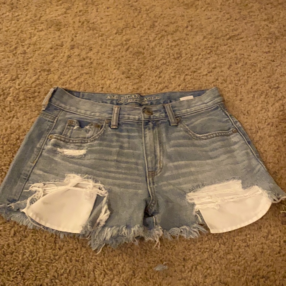 Ripped jean shorts